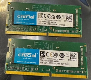 Crucial 16GB Kit (2 x 8GB) DDR4-3200 (PC4-25600) Memory Module (CT8G4SFRA32A) - Afbeelding 1 van 1