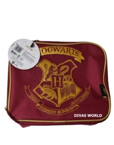 Harry Potter Lunch Bag For School Office Red & Gold Hogwarts Crest Lunchbox Food - Picture 1 of 5