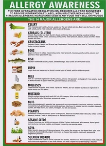 food allergy sign + Food Standards allergen + contents food allergy sign (1+1+1) - Picture 1 of 3