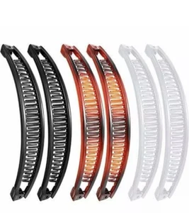 6 Pieces Clincher Combs Banana Combs Banana Clip Grip (Brown, White, Black) - Picture 1 of 3