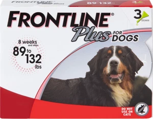 Frontline Plus for Extra Large Dogs 89-132 Lbs.  - 3 Doses -Genuine EPA Approved - Picture 1 of 1