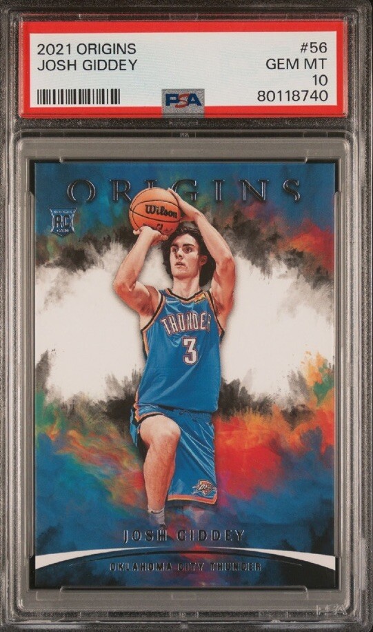 2021 Josh Giddey Origins Rookie #56 PSA 10 Low Pop Rare Grade OKC Thunder