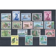 DOMINICA 1963-67 DEFINITIVA ELIZABETH II 17 V NUOVI MNH YV 159-75 MF12408