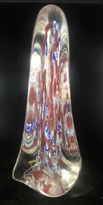 ROLLIN KARG 1994 Signed 14" Phallic Art Glass Sculpture Twisted Millefiori Style - Picture 1 of 11