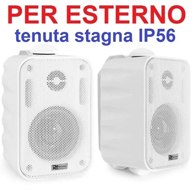 POWER DYNAMICS ALTOPARLANTI DA PARETE 100v 8 ohm CASSE ACUSTICHE IP56 ESTERNO BIANCHE -- ibride