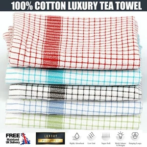 Tea Towels 100% Cotton Kitchen Dish Cloth Towel cleaning Bar Large Drying Cloth - Picture 1 of 14