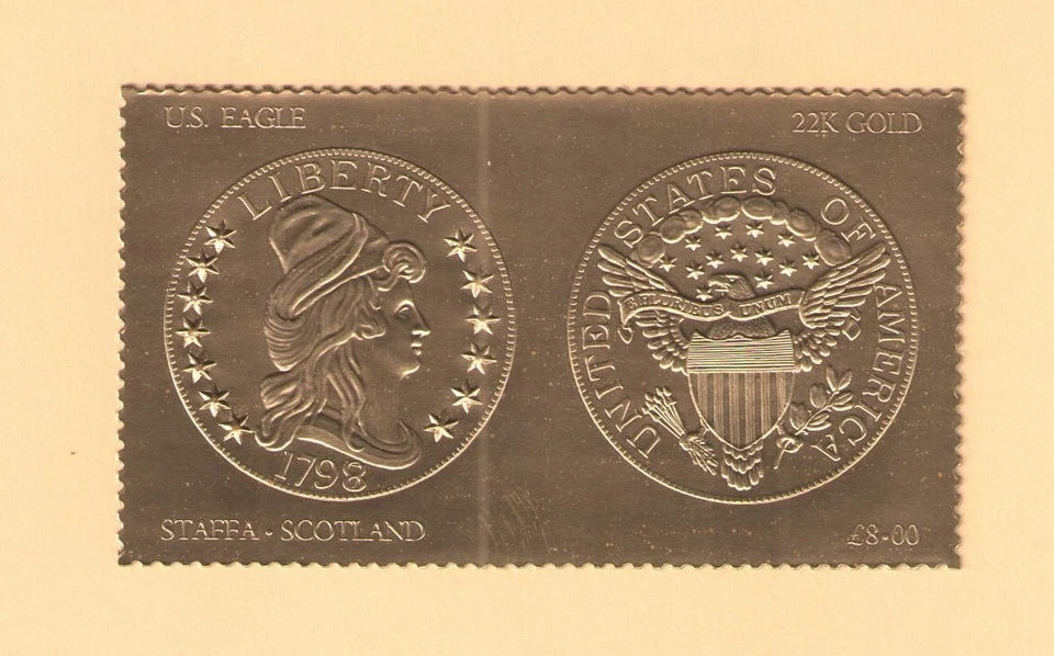 STAFFA SCOTLAND x 3 Scott # SIN LISTAR ORO 23K { ÁGUILA DE EE. UU.} SELLOS MNH Foto 1 de 1