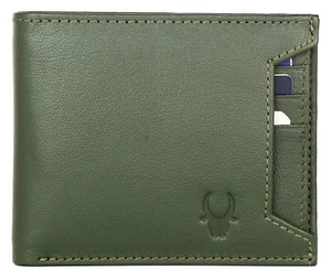 New Bi-fold Leather Wallet for Men Green Colour - Picture 1 of 5