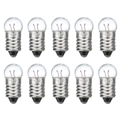 1.5V/0.3A E10 Mini Light Bulbs, 10Pcs Miniature Screw Bulbs Warm Yellow Light - Image 1 of 4