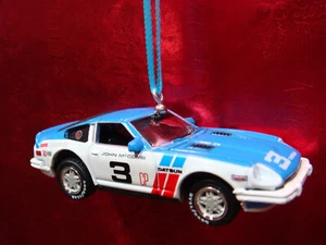 * NEW * 1981 81 DATSUN 280ZX BRE IMPORT RACE CAR BLUE CHRISTMAS TREE ORNAMENT - Picture 1 of 1