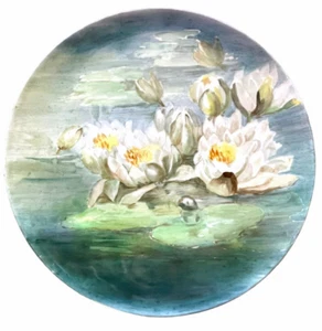 Tressemann & Vogt Limoges Frankreich impressionistischer Stil Seerose Ladegerät oder Tablett - Bild 1 von 4