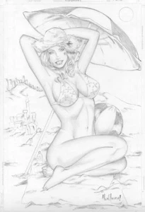 Aphrodite IX original art pinup by Alex Oliver - Picture 1 of 7