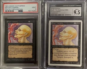 1993/94 MTG Collector & Revised Editions Sengir Vampire Graded PSA 9 & CGC 9.5+ - Picture 1 of 5