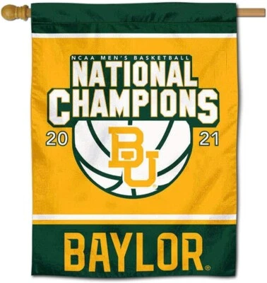 Baylor BU Bears 2021 Hombres Baloncesto Campeones Nacionales Doble Cara Bandera/Bandera Foto 1 de 4
