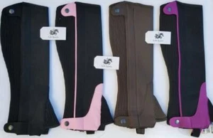 HALF CHAPS EQUITACIÓN A CABALLO ADULTO S/M/L/XL AMARA NEGRO-MARRÓN-ROSA-PÚRPURA - Imagen 1 de 11