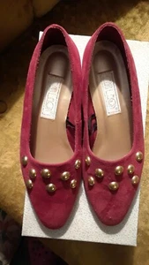Flats shoes Size: 6.5 vintage Cara Leigh red suede - Picture 1 of 7