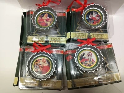 LOT OF 4 VTG COCA COLA ORNAMENTS BOTTLE CAPS TRIM A TREE COLLECTION  - Image 1 of 4