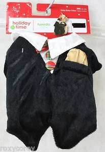 Christmas Holiday Time Black Tuxedo Smoking Pet Dog Coat XXSmall 6-8 in NWT - Picture 1 of 1