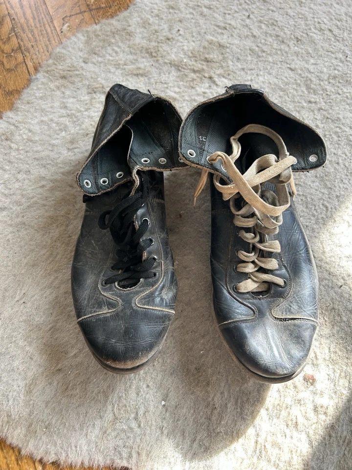 Botines de fútbol vintage 1953 cuero canguro talla 8 para hombre hechos en EE. UU. ENVÍO GRATUITO Foto 1 de 4