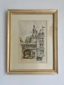Vintage Jan Korthals Print - Place D' Armes Namur - Picture 1 of 6