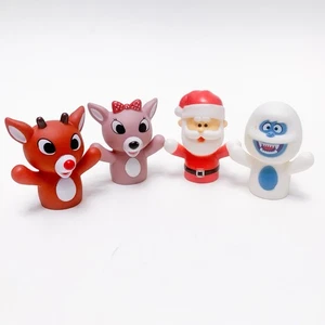 Rudolph the Red Nose Reindeer Finger Puppet Bath Toys Lot of 4 - Picture 1 of 3