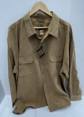 Bruno Men's Brown Sueded Microfiber Button-Up Size 3XL New Free Shipping - Image 1 of 3
