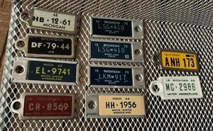 Vintage DAV Veterans Mini License Plate Lot - 1956 California, 1948, 1949 Michigan + - Bild 1 von 3