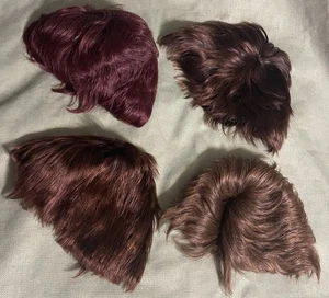 Vintage (4 Stück) "ECHTHAAR" PERÜCKEN Kurzhaarschnitt SEHR SCHÖN rotbraun REALISTISCH - Bild 1 von 22