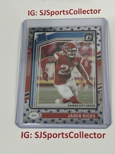 JADEN HICKS 2024 Donruss Optic Prizm Stars Emoji Rated Rookies #237 RC Chiefs - Picture 1 of 2