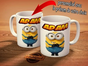 Mug Tasse Personnalisé Avec Prénom de Votre Choix Illustration Les Minions - Picture 1 of 1
