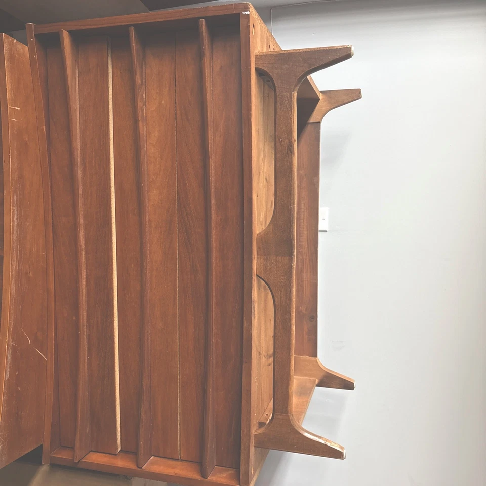 young manufacturing mid century walnut furniture three draw dresser - Image 1 of 1