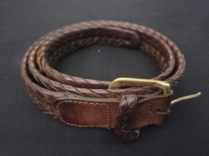 L.L. Bean Herren braun geflochten geflochten Vollnarbenleder Gürtel Größe 36 - Bild 1 von 14