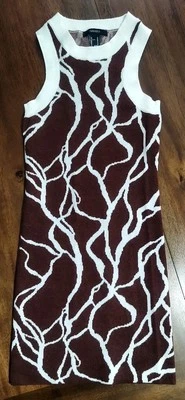 Mini Vestido sin Mangas Cuello Redondo Marrón/Crema Talla M Forever 21 para Niñas Grandes  Foto 1 de 3