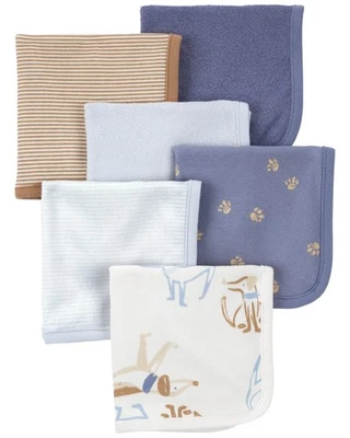 6-Pack Washcloths (Blue/Ivory) - Image 1 of 2