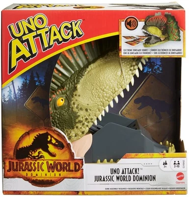 Mattel Games ​UNO Attack Jurassic World Dominion Card Game with Dinosaur C - Image 1 of 4