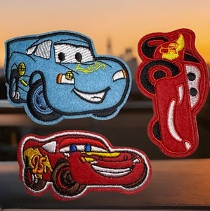 🔥LOT of 3 Cars Movie Lightning McQueen Patch Red Car Pixar Embroidered Iron On - Picture 1 of 8