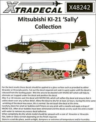 Xtra Decals 1/48 MITSUBISHI Ki-21 "SALLY" COLLECTION - Image 1 of 4