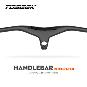 TOSEEK Carbon Integrated Bar Stem Bicycle Handlebar XC MTB Bike Riser Bar 28.6mm - Picture 1 of 22