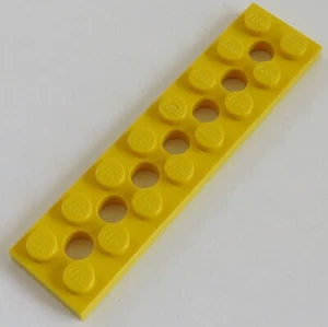 LEGO Technic - Platte / Plate 2 x 8 mit 7 Löchern (4 Stück), gelb # 3738 - Bild 1 von 1