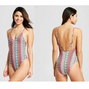 Traje de baño de una pieza con tiras en la espalda talla S Xhilaration para mujer envío gratuito - Imagen 1 de 10