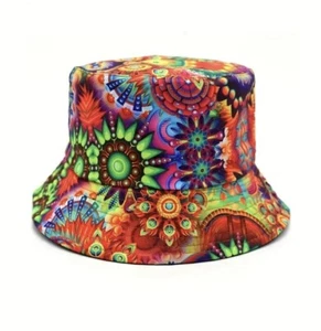 Fischerhut geometrisch Graffiti wendbar Unisex Einheitsgröße, Angeln, Sonne, neu mit Etikett - Bild 1 von 6