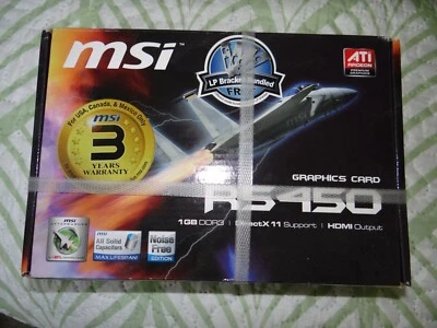MSI ATI Radeon HD 5450 1 GB DDR3 SDRAM PCI Express Graphics Card - NEW - Image 1 of 2