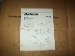 1985 Bolens 54 Inch Hydraulic Blade Attachment Model 18085 Parts List - Picture 1 of 3