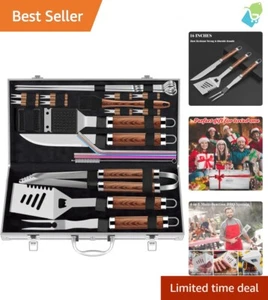 Set Attrezzi Professionali per Barbecue: 25 Accessori in Acciaio Inox con Custodia - Foto 1 di 8