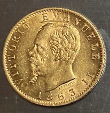 20 Lire Gold 900 Italien Königreich 20 Lire 1863 Vittorio Emanuele Münze (Nr-63