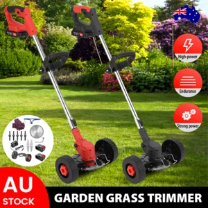 Cordless Grass Lawn Trimmer Edge Brush Cutter Whipper Snipper 2 Battery 24V - Picture 1 of 28
