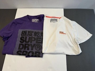 Superdry Hombre Camiseta Deportiva Grande Púrpura/Blanco Paquete Moda Japón Foto 1 de 4