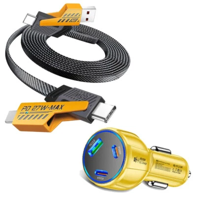 65W Fast Type C Wall Charger 4-In-1 Fast Cable For Samsung iPhone Android Phone - Image 1 of 4