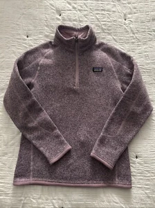 Girls Patagonia Pink Better Sweater 1/4 Zip Fleece Pullover Youth Large 12 NWT - Picture 1 of 5