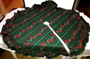  CHRISTMAS TREE SKIRT.QUILTED HANDMADE, TRADITIONAL STYLE & REVERSIBLE 48"VTG - Bild 1 von 6